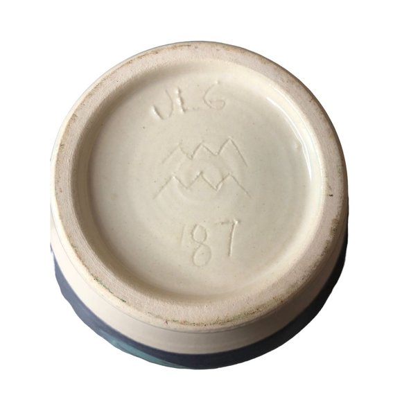 Artisan Pottery Ceramic Nesting Bowls Set Blue Turquoise 1987 Southwestern EUC - Picture 4 of 12